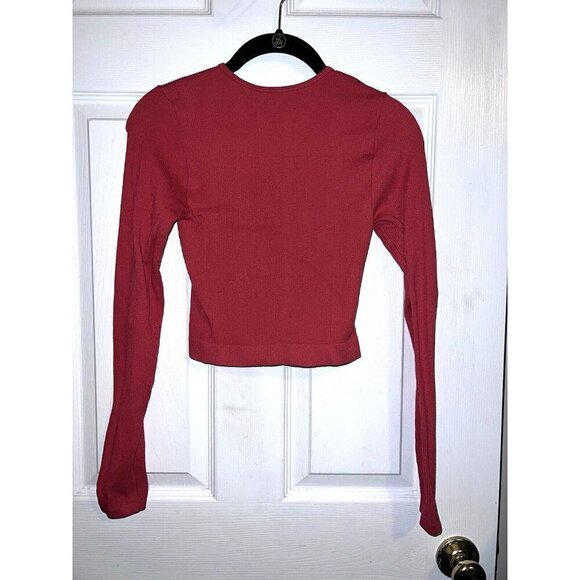 OUT FROM UNDER Coral Ribbed Snap Button Henley Long Sleeve Women’s Sz M - Picture 5 of 9